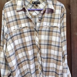 N touch soft plaid print shirt